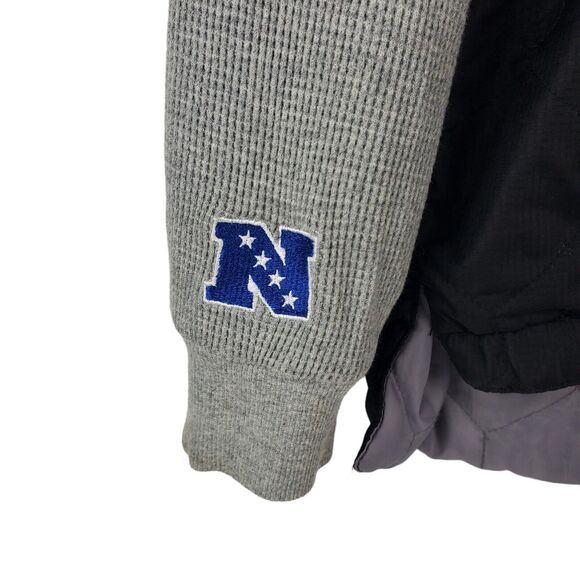 NEW ORLEANS SAINTS Jacket Adult Large Black Gray Hooded Spell Out NFL PRO LINE - Picture 3 of 7